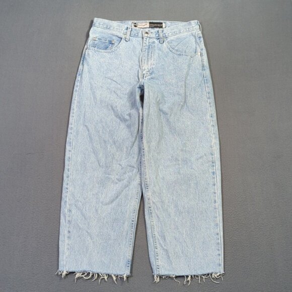 Levi's Jeans Men's 31x32 Fits 32x27 Blue Silvertab Baggy Jeans Cut Hems - Picture 1 of 13